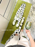 CP071 - Vintage Green C@rtier Cheetah / Island Platform Carpet Bar Carpet Kitchen Dressing Room Bedroom Bedside