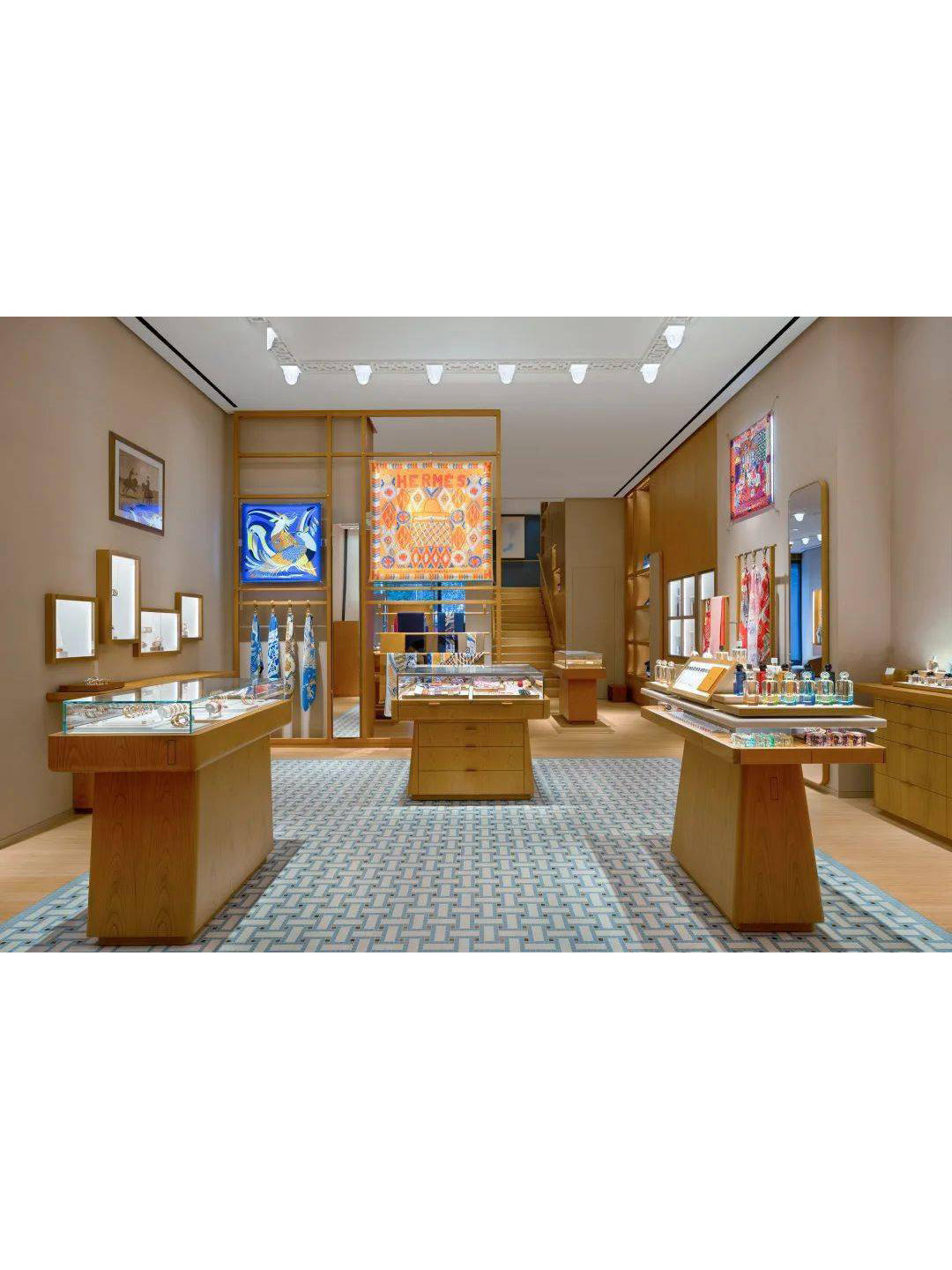 CP042 - Limited New Color! Antique Wool Carpet "Full of Money" Hermès Home French Tile Carpet