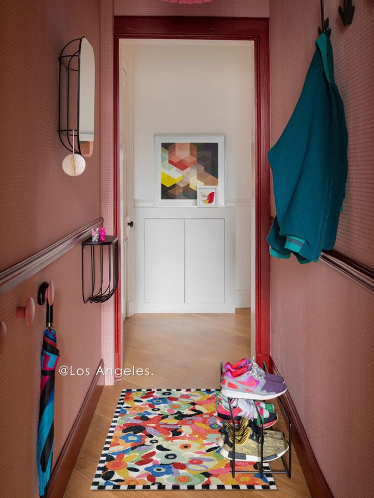 CP154 - Moroccan Woven "McKin Garden" Colorful Dopamine Living Room Bedside Entrance Mat