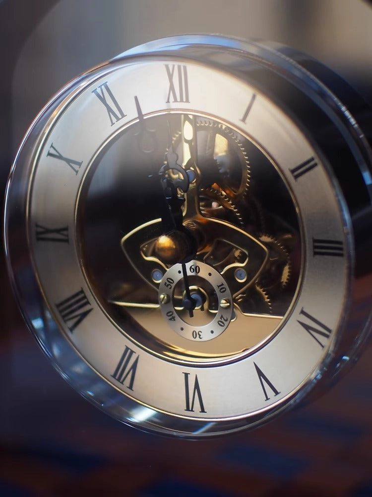 DC122 - MIKIM*TO exclusive! Heavy crystal vintage sitting clock brass home clock desk foyer ornament
