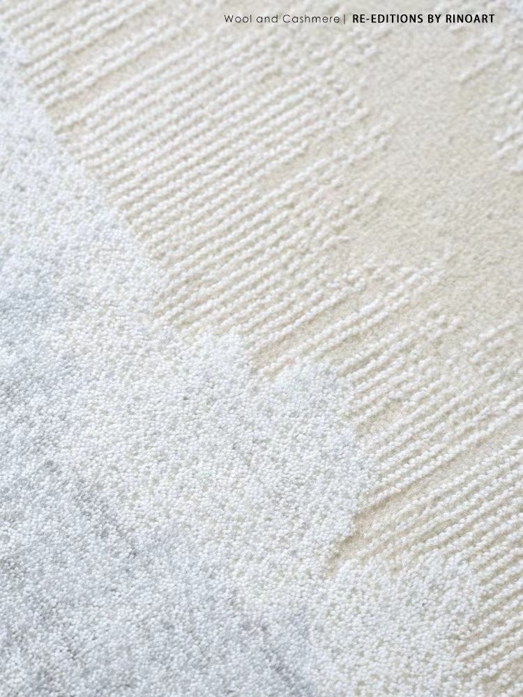 CP124 - Quiet Luxury New Color! White Oak Grain / New Zealand Wool Three-Dimensional Relief Snow Mountain Gray Bedside Carpet
