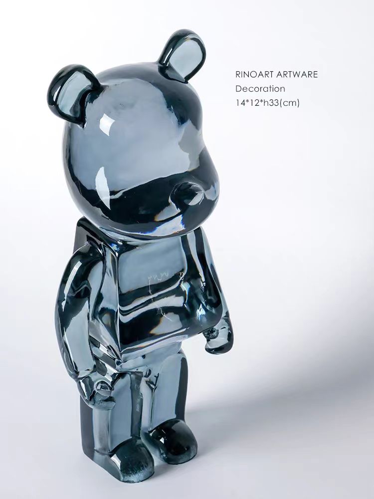 DC184 - St.L@uis Aurora Blue "SmartBear" crystal resin texture home superhero creative ornament