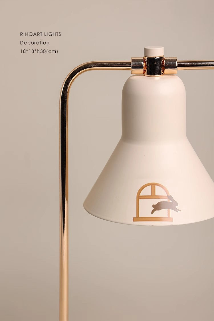 LA034 - Leaping Rabbit Wax Lamp / Dimmable! Heat adjustment! Fragrance control! Marble Aromatherapy Bedside Table Lamp Night Light