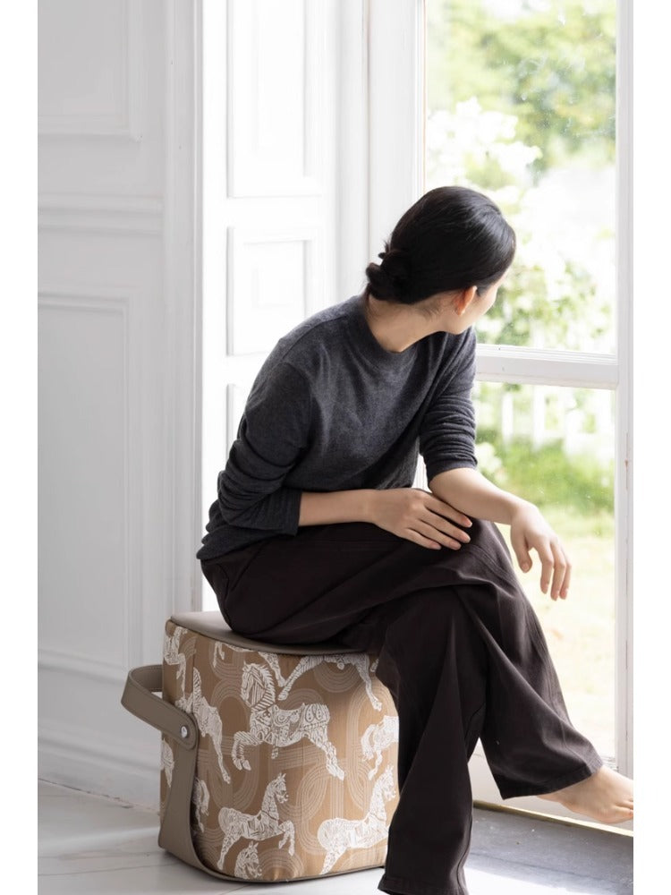 CH079-1 - H Deco Saddle Stool: Royal Horse, Multifunctional, Side Table, Ottoman, Pouf