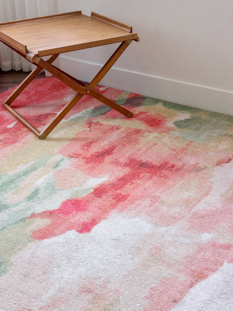 CP026 - Peony Ink Carpet Watercolor Gradient Living Room Coffee Table Mat Bedroom Bedside Carpet American ins