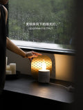 LA038 - Furniture Italian Natural Marble + Brass Hollow Screen Table Lamp Imitation Candlelight Night Light Ambience Lamp