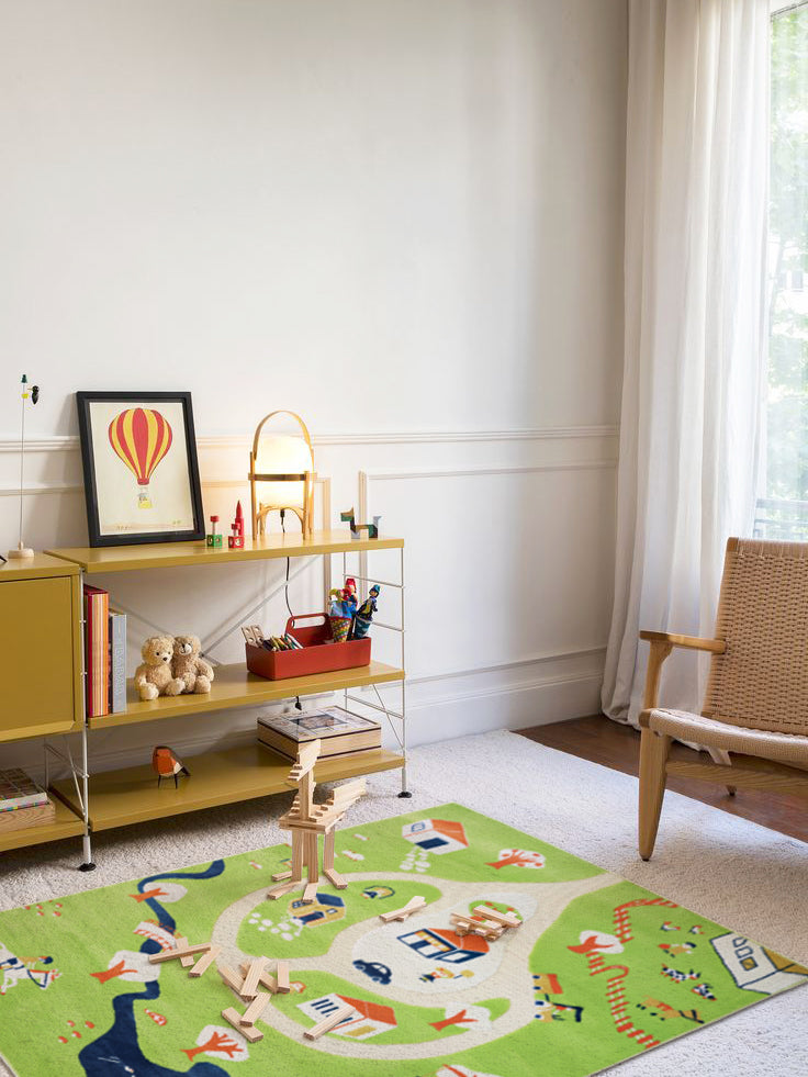 CP103 - kids Big Children's Carpet / Washable! "Central Park" 3D Small Car Track Bedside Carpet