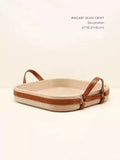 DC188 - Solid wood! HDeco series North American maple handmade "detachable" leather handle table multi-purpose tray