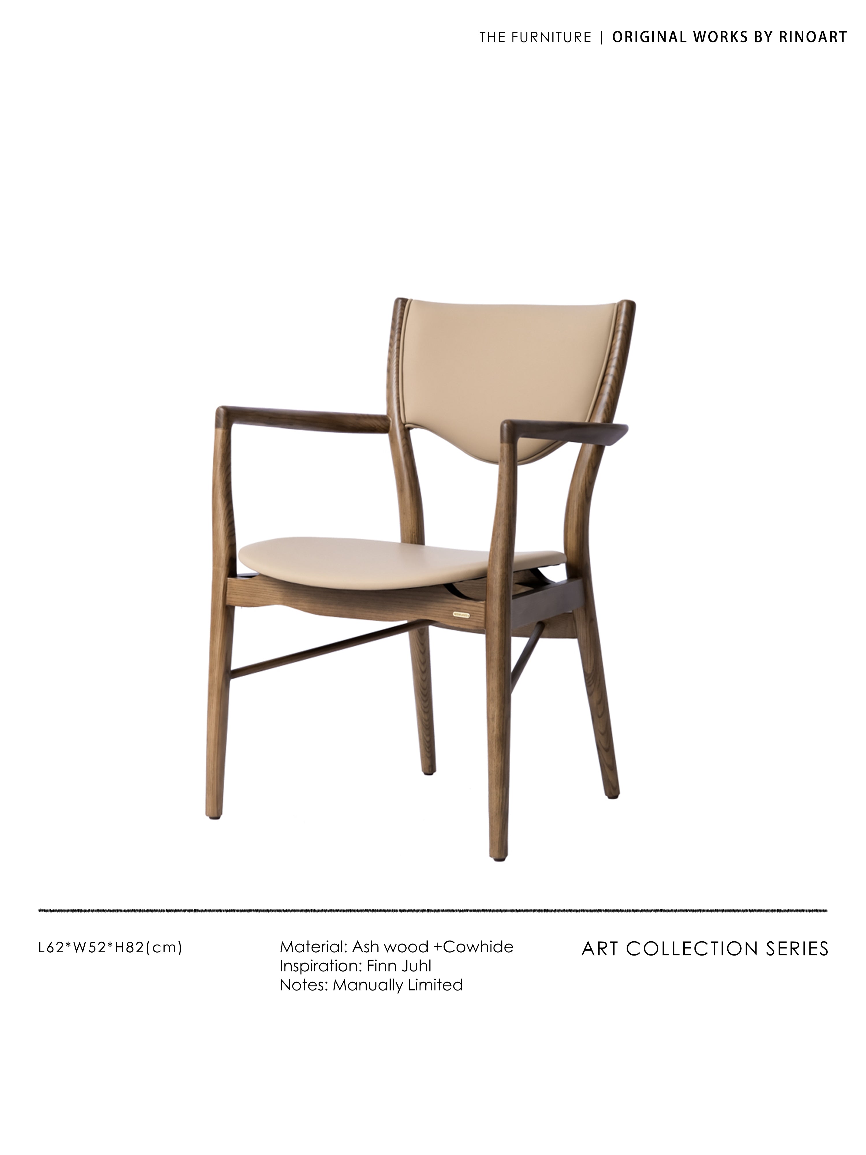 CH054 - Genuine Cowhide with Solid Wood! Danish Ergonomic Chair Italian Chair White Waxwood Dining Chair Leisure Chair