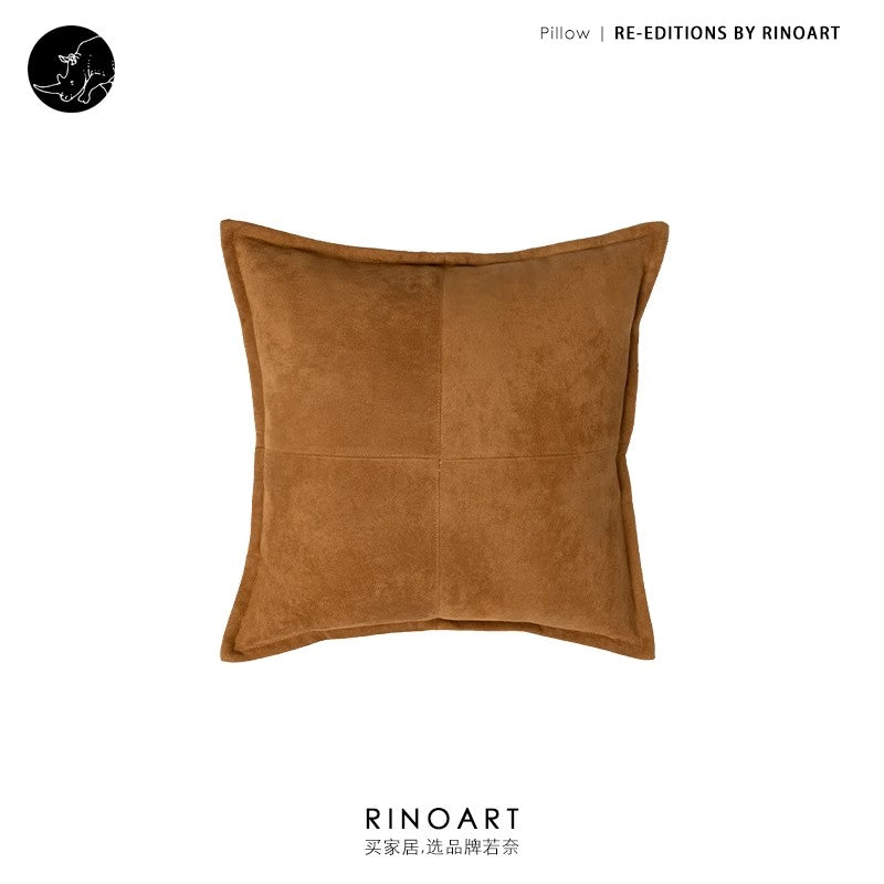 BD125 - The r@w Windbreaker Brown/Welsh Green Suede Lumbar Pillow, Stripe Pillow
