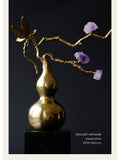 DC116 - New Chinese style copper "Fortune & Prosperity" natural amethyst foyer fortune item housewarming gift