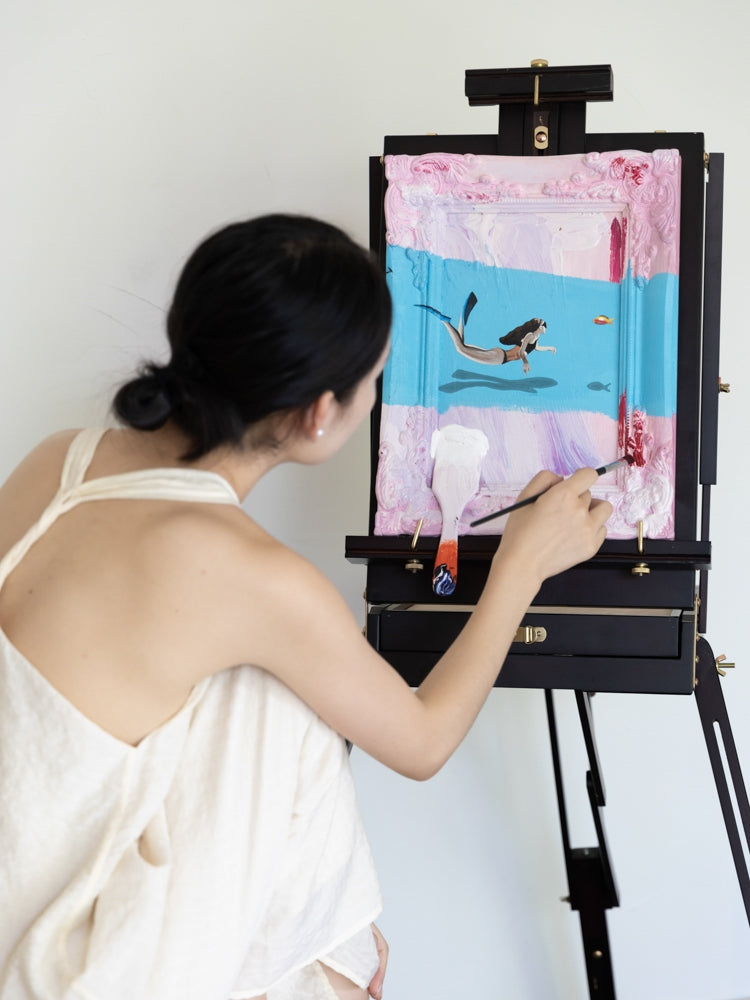 AH210 - Hand-painted Thick Oil Painting! "Roaming" Relief Texture Modern Decorative Art