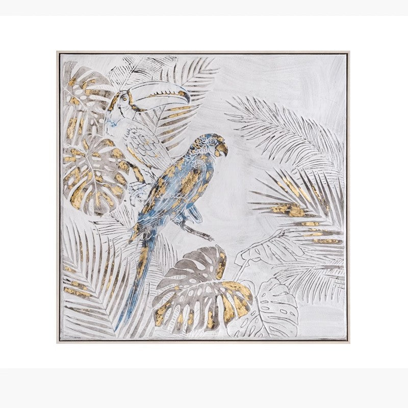 AH126 - Original Relief Painting "Tender Phoenix and Ming" Living Room Sofa Bedroom Art