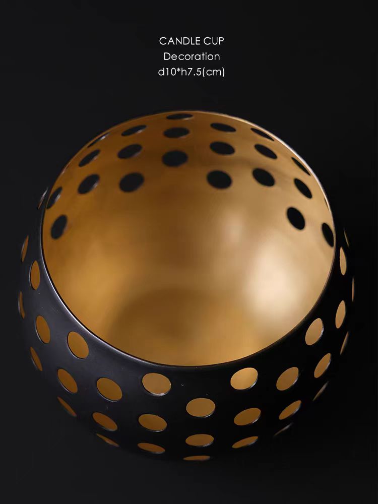 DC140 - Real! Brass! Handmade aromatherapy atmosphere candle cup grass room Yayoi artistic candlelight ornament