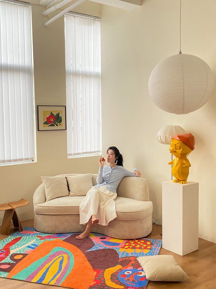 CP036 - Limited Edition by Artist: Mai Sister Original "Rainbow Ears" Rhino Life Color Children's Room Carpet