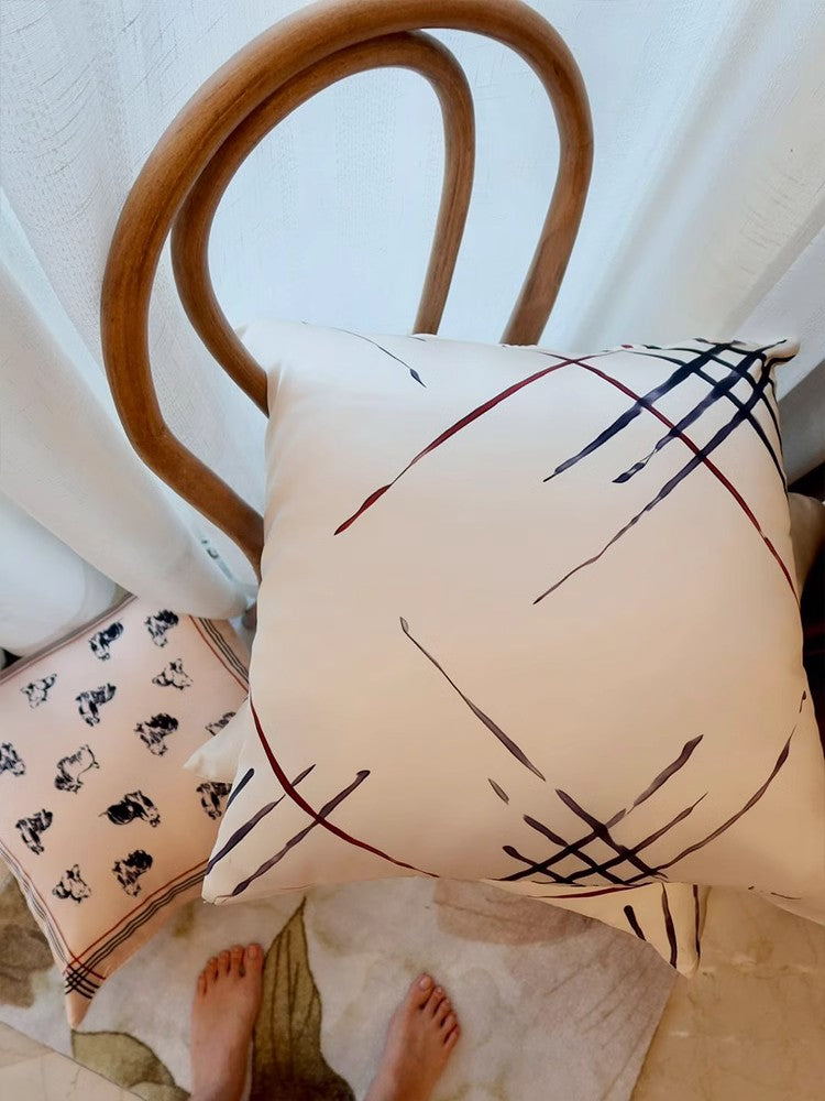 BD006 - Nordic Minimalist Hand-Drawn Style Pillow: Silk Feel