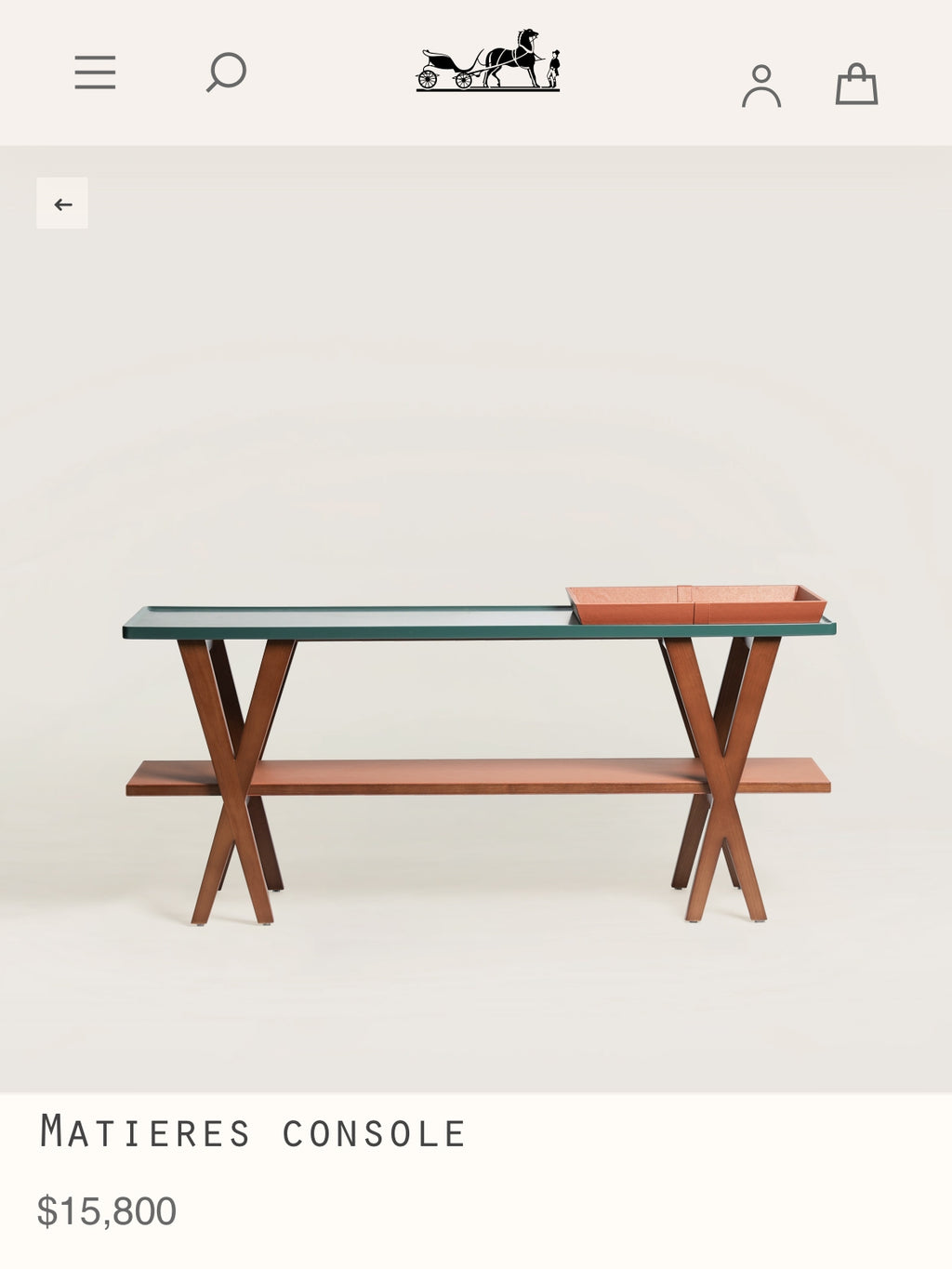 YA033 (Large) - H Deco Gold Brown / Dark Green Patchwork Double-layer White Waxwood Side Table Storage Table Foyer Table
