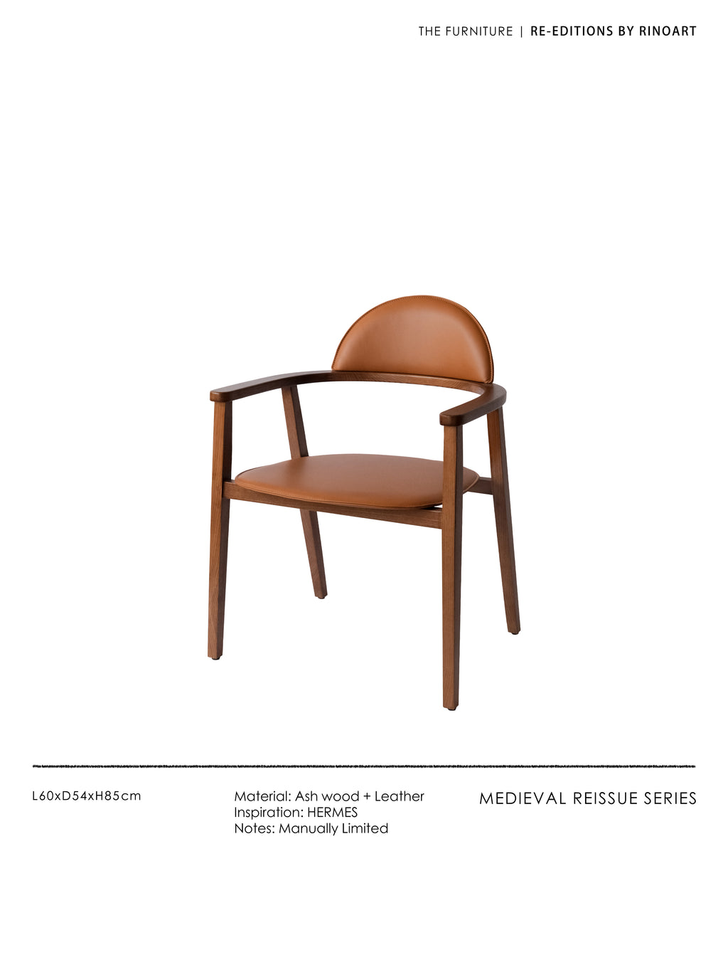CH037 - H Gold Brown Leather Arc-shaped Desk Chair White Waxwood Armrest Study Room Furniture Set Combination Light Luxury