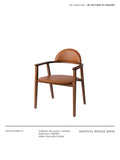 CH037 - H Gold Brown Leather Arc-shaped Desk Chair White Waxwood Armrest Study Room Furniture Set Combination Light Luxury