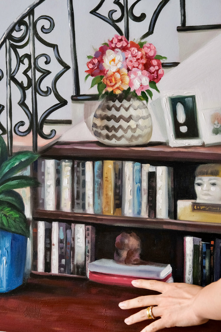 AH147 - Chic Hand-painted "Baltis's Studio" Large Colorful Beast Style Art