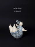 DC284 - Blue skirt fat girl living room bedroom retro ornament desktop wine cabinet decoration