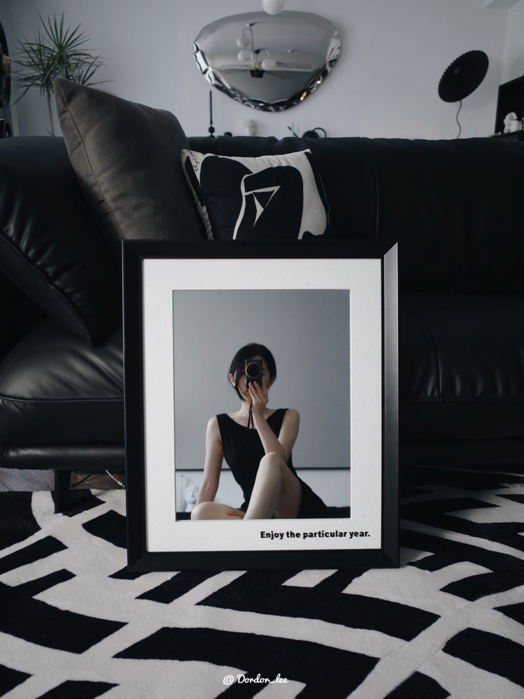 DZ013 - Black and White Simple French Entrance Mirror