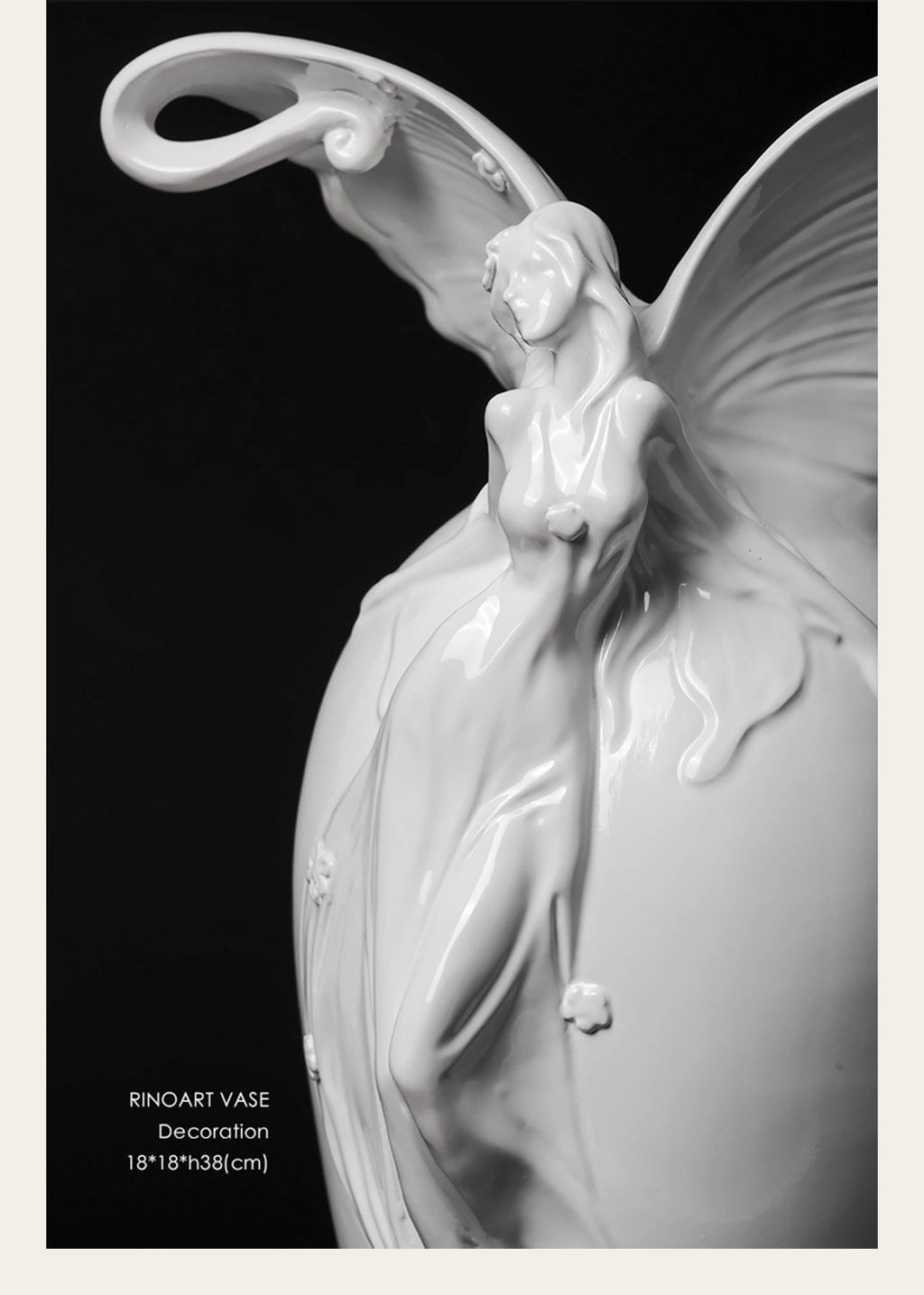 DC181 - AstierdeVillatt* Series Embossed Vintage Artifact "Lily Goddess" Pearl Glaze Vase Decoration