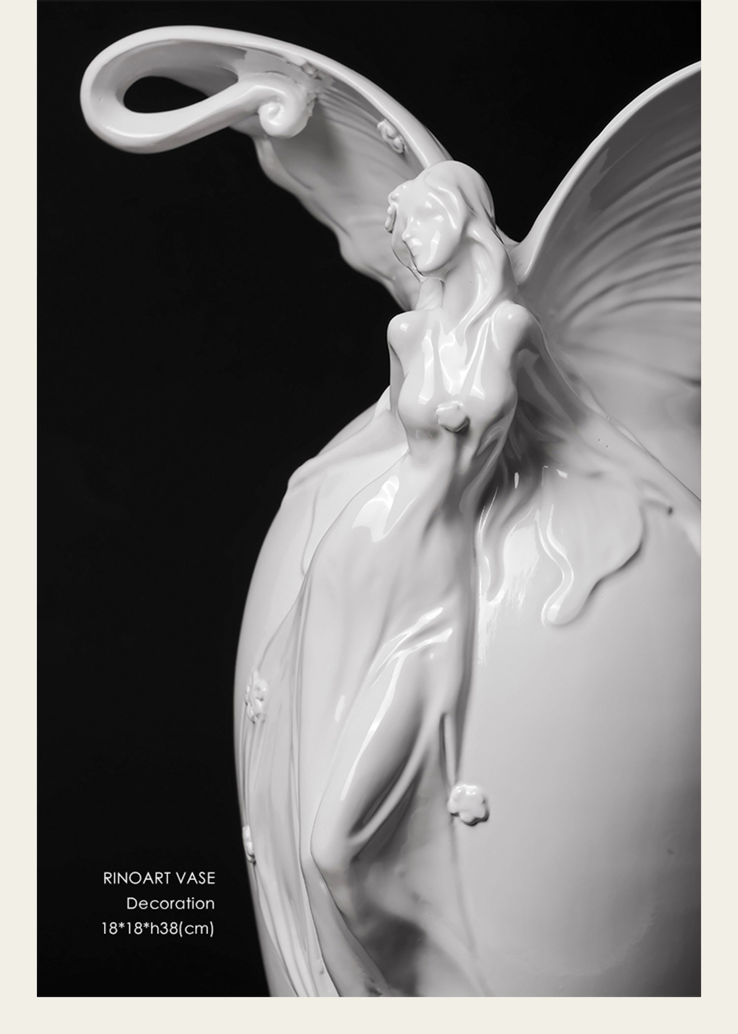 DC181 - AstierdeVillatt* Series Embossed Vintage Artifact "Lily Goddess" Pearl Glaze Vase Decoration