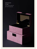 DC117 (Small) - Calfskin / Jade Carved Flower "Butterfly Orchid" Jewelry Box Baoji Purple New Chinese Dressing Mirror Storage Box