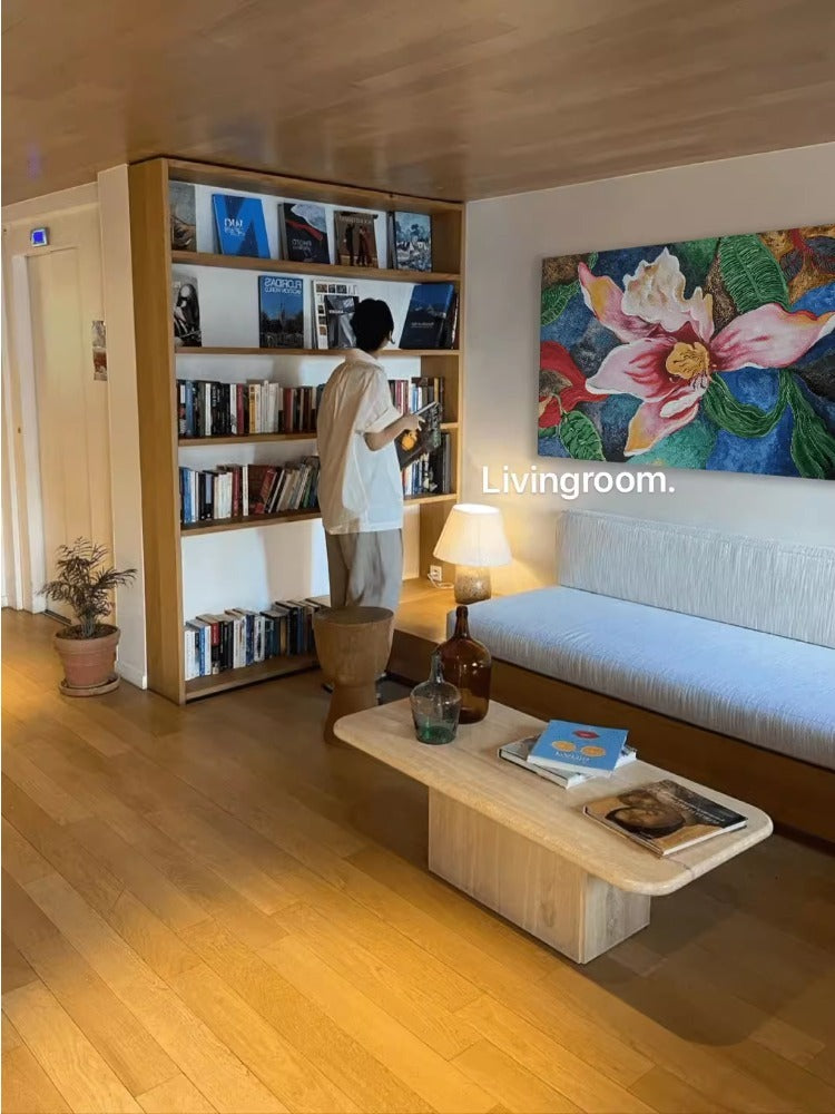 AH116 - Hand-Painted "Iris" Thick Oil Painting Colorful Living Room Bedroom Wall Art