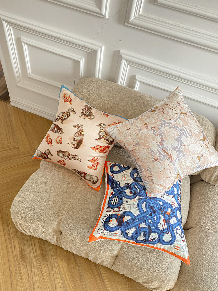 BD042 - H-Silk Pig Nose Lock Silk Feel Pillow: Rhino Exported Sofa Bed Waist Pillow
