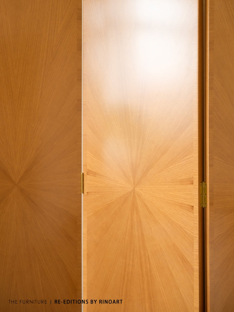 YA022 (3-Folder) - Vintage Folding Screen- South African Handmade "Radiance Series" Golden Thread Red Shadow Wood