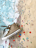 AH103 - Cocoa Beach Thick Paint Seaside Beach Cool Hanging Minimalist Creative Summer Wall Painting