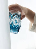 DC174 (Single) - "Polar Crystal" Series Gradient Indigo Handcrafted Ice Extracted Crystal Wine Glass Juice Cup Cold Water Cup