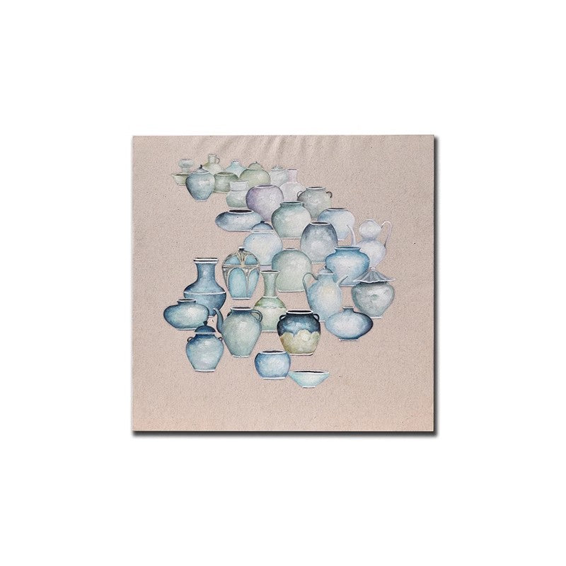 AH029 - Peaceful Art! Modern Morandi "Bottles and Jars" on Linen Canvas