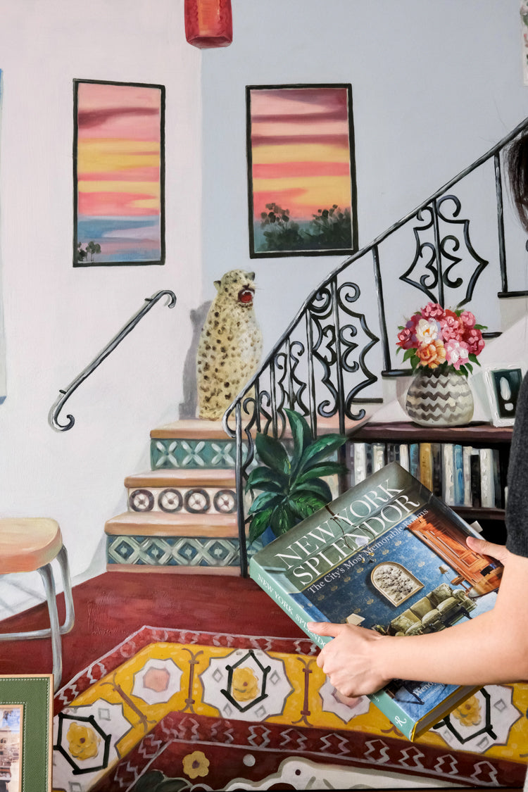 AH147 - Chic Hand-painted "Baltis's Studio" Large Colorful Beast Style Art