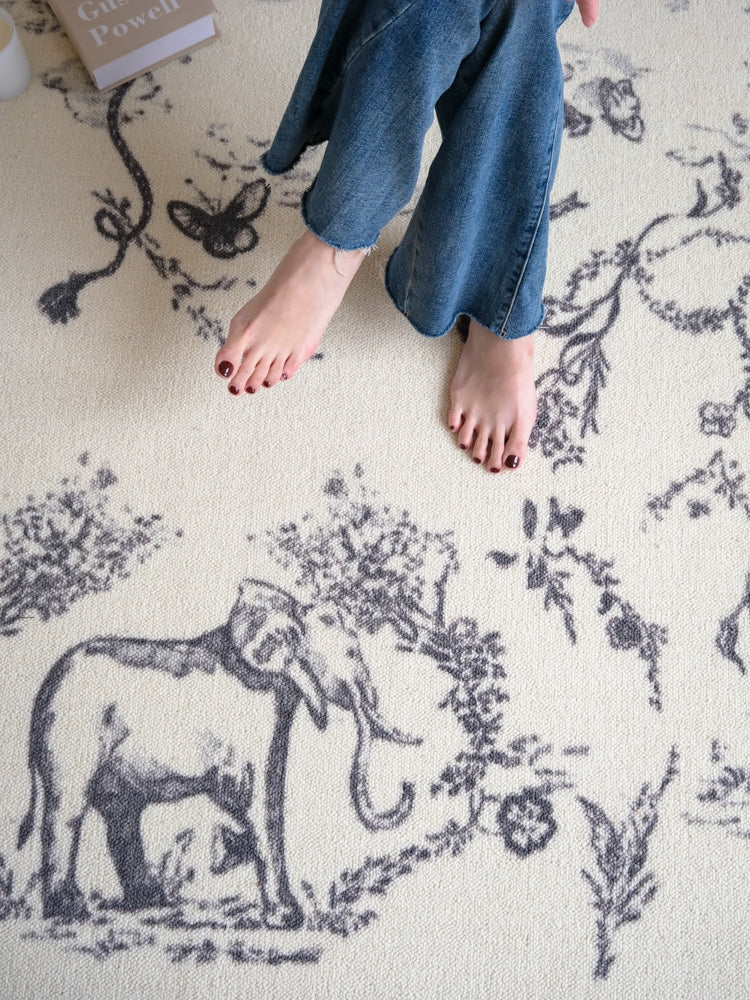 CP059 - Di@r Maison Ruyi Ink New Zealand Wool Carpet Living Room Sofa Bedroom Cream Carpet