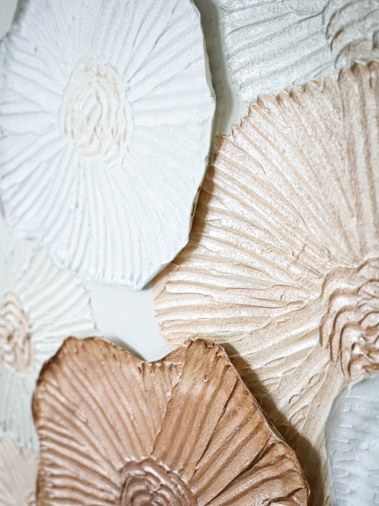 AH189 - Relief Texture Hand-Painted "Fulfillment" Peony Wall Art