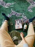 CP019 - "Crazy Zebra" Vintage Green Oil Painting Living Room Bedroom Carpet Balcony Simulation Lawn Children's Room Game Pad