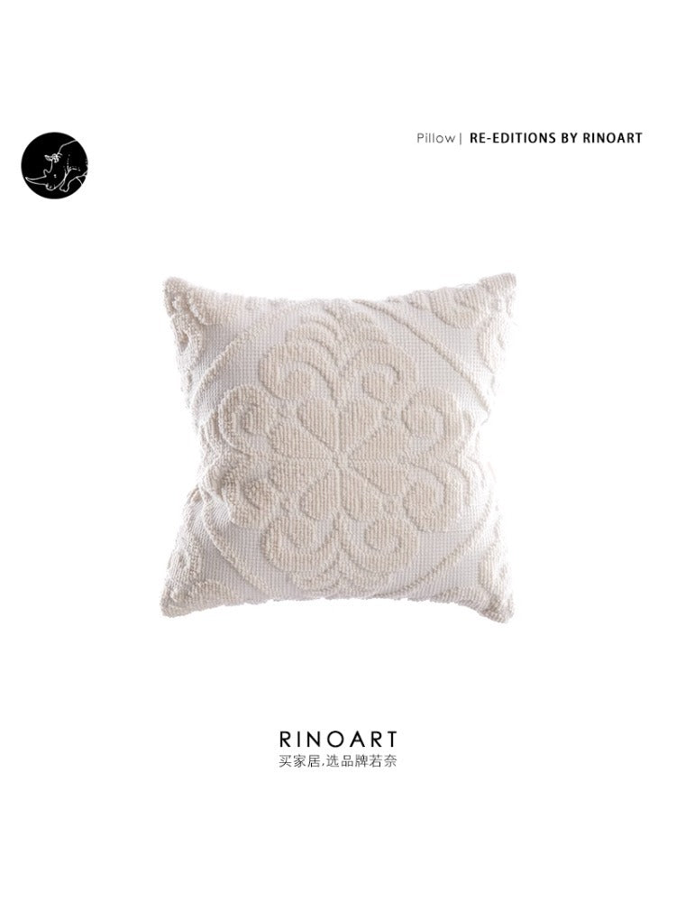 BD070 - Cire Trud@n Series Embossed Pillow: Cream, Soft, and Three-Dimensional, Ideal for Home Use