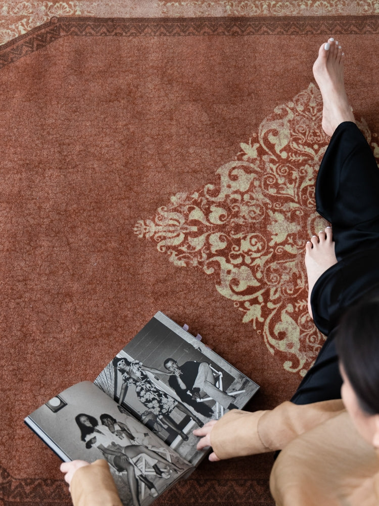 CP079 - Vintage Classic! English Ebony Floor Color Persian Carpet Old Money Style New Zealand Wool Carpet
