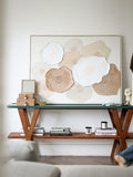 AH189 - Relief Texture Hand-Painted "Fulfillment" Peony Wall Art