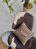 BD034 - Luxury F Classic Striped 4D Printed Silk Feel Pillow: Living Room Sofa