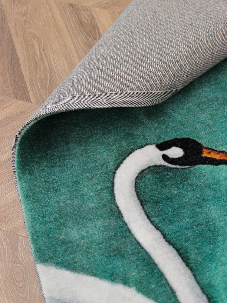 CP015 - Collection Grade! Moss Green Gradient Crane Handmade Carpet Living Room Dining Room Bedroom Cloakroom Art Carpet