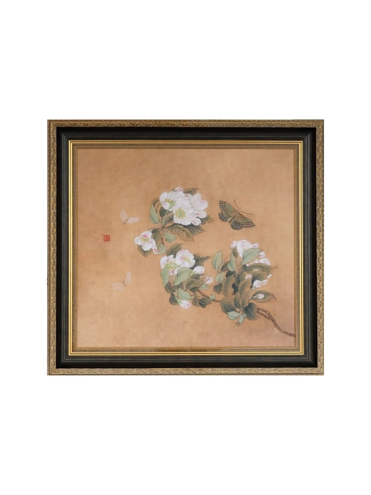 AH172 - 3D Embroidered Butterfly "Spring Is Coming" Antique Frame Art