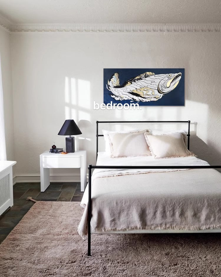 AH106 - Japanese "Furifushi" Floating Life Hand-painted Big Fish Wall Art