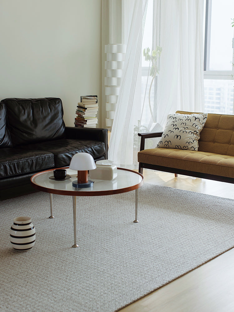 CP074 - LoroPiana Herringbone Dark Line British Grey Cashmere Wool Carpet Wabi-Sabi Minimalist Style Living Room Carpet