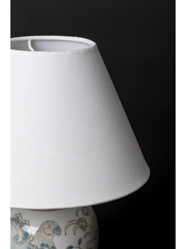 LA048 - Study Series Oriental Paris Hand-painted Ceramic Parrot Blue Study Bedroom Table Lamp Bedside Lamp