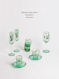 DC293 (Set) - Venice Antique Collection "Green Gilded" Water Cup Red Wine Glass Champagne Glass Coffee Cup Juice Tea Cup