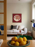 AH226 - Hand-carved Yellow Poplar Wood Painting "Joyful Encounter" Newlywed Housewarming Gift